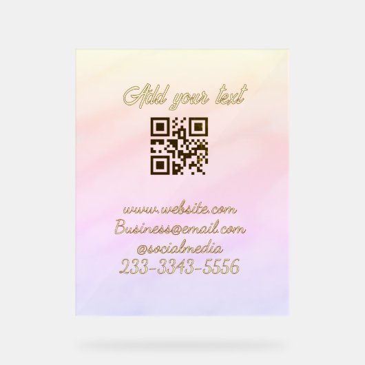 eenvoudige aangepaste QR-code voeg uw naam tekst t Acryl Bord (Voorkant)