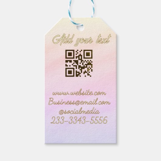 eenvoudige aangepaste QR-code voeg uw naam tekst t Cadeaulabel (Voorkant)