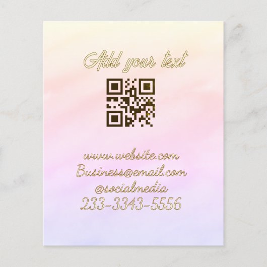 eenvoudige aangepaste QR-code voeg uw naam tekst t Flyer (Voorkant)