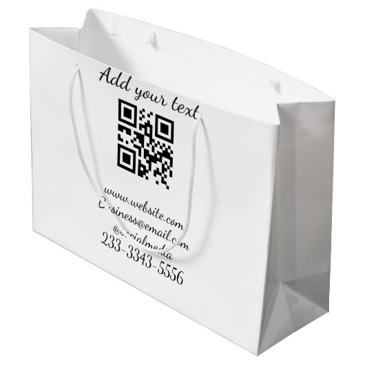eenvoudige aangepaste QR-code voeg uw naam tekst t Groot Cadeauzakje (Achterkant Gekanteld)