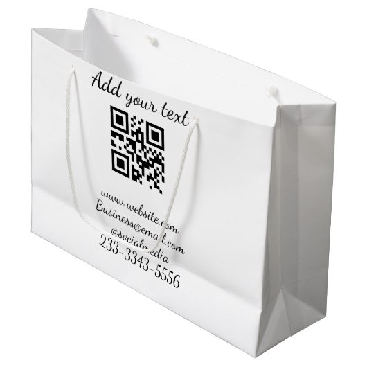 eenvoudige aangepaste QR-code voeg uw naam tekst t Groot Cadeauzakje (Voorkant Gekanteld)