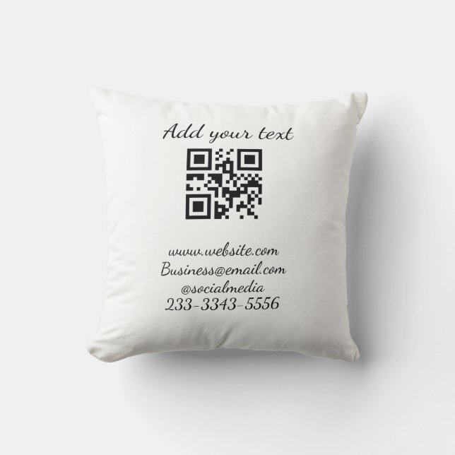 eenvoudige aangepaste QR-code voeg uw naam tekst t Kussen (Voorkant)