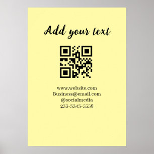 eenvoudige aangepaste QR-code voeg uw naam tekst t Poster