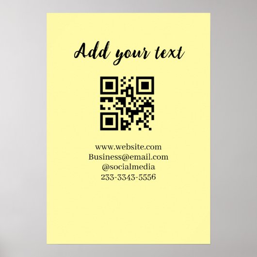 eenvoudige aangepaste QR-code voeg uw naam tekst t Poster (Voorkant)