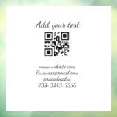 eenvoudige aangepaste QR-code voeg uw naam tekst t Raamsticker (Vel 3)