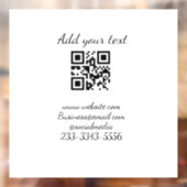 eenvoudige aangepaste QR-code voeg uw naam tekst t Raamsticker (Vel 2)