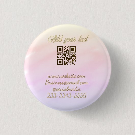 eenvoudige aangepaste QR-code voeg uw naam tekst t Ronde Button 3,2 Cm (Voorkant)