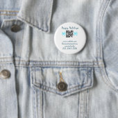 eenvoudige aangepaste QR-code voeg uw naam tekst t Ronde Button 5,7 Cm (In situ)