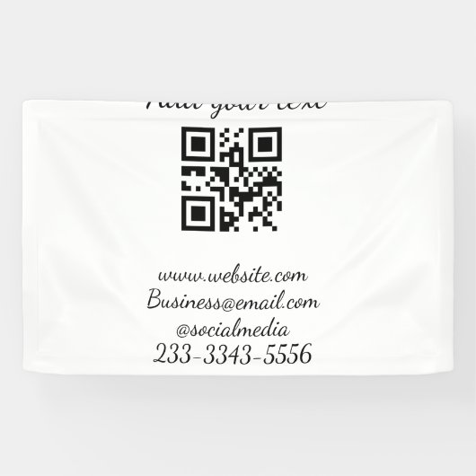 eenvoudige aangepaste QR-code voeg uw naam tekst t Spandoek (Horizontaal)