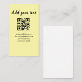 eenvoudige aangepaste QR-code voeg uw naam tekst t Visitekaartje (Voorkant / Achterkant)