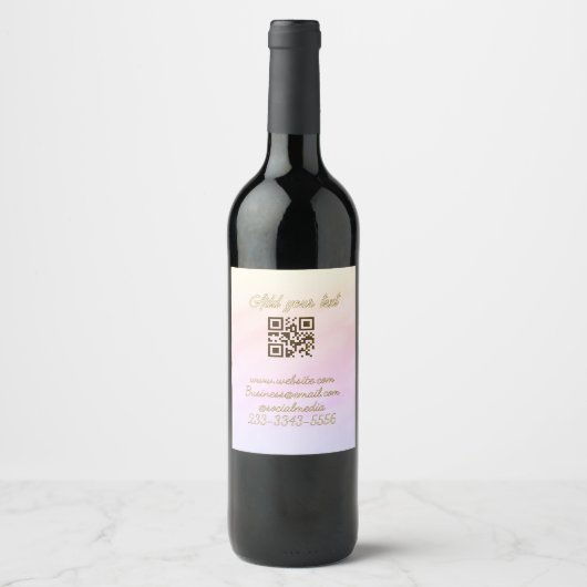 eenvoudige aangepaste QR-code voeg uw naam tekst t Wijn Etiket (Voorkant)