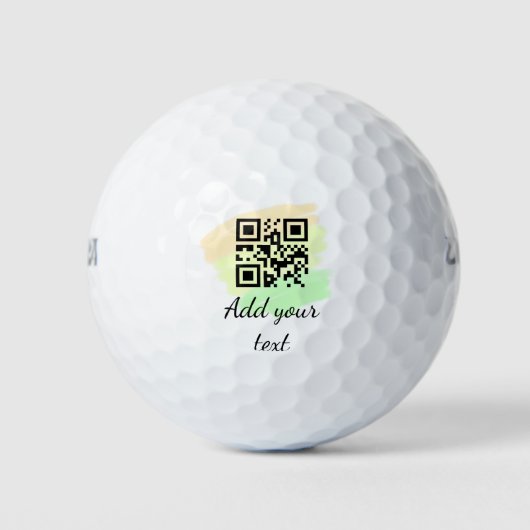 eenvoudige aangepaste QR-code voeg uw naam tekst w Golfballen (Voorkant)