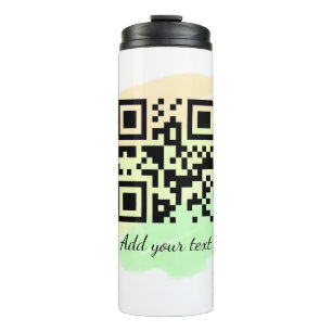 eenvoudige aangepaste QR-code voeg uw naam tekst w Thermosbeker