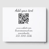 eenvoudige aangepaste QR-code voeg uw naam toe tek Gastenboek (Achterkant)