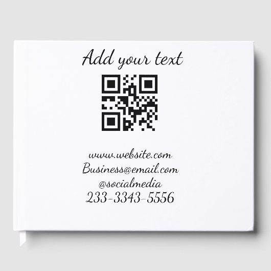 eenvoudige aangepaste QR-code voeg uw naam toe tek Gastenboek (Voorkant)