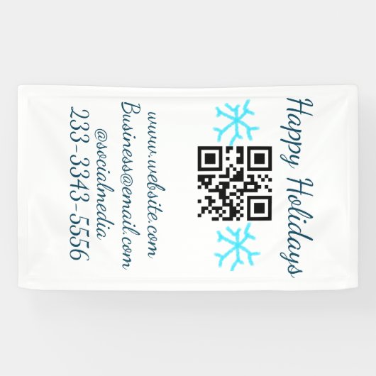 eenvoudige aangepaste QR-code voeg uw naam toe tek Spandoek (Horizontaal)