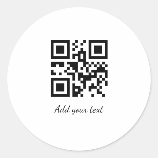 eenvoudige aangepaste QR-code voegt jouw naam toe Ronde Sticker (Voorkant)