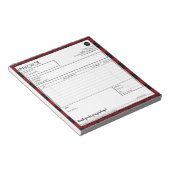 Eenvoudige Aangepaste Rood Geruit Rand Factuur Sja Notitieblok (Schuin)