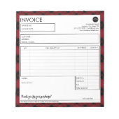 Eenvoudige Aangepaste Rood Geruite Rand Factuur Sj Notitieblok (Voorkant)