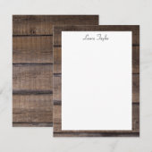 Eenvoudige, aangepaste Rustige houtenbakkerij Notitiekaartje (Voorkant / Achterkant)
