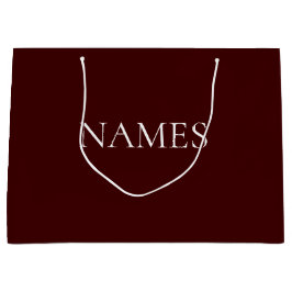 Eenvoudige aangepaste scriptnaam in donkerrood en  groot cadeauzakje