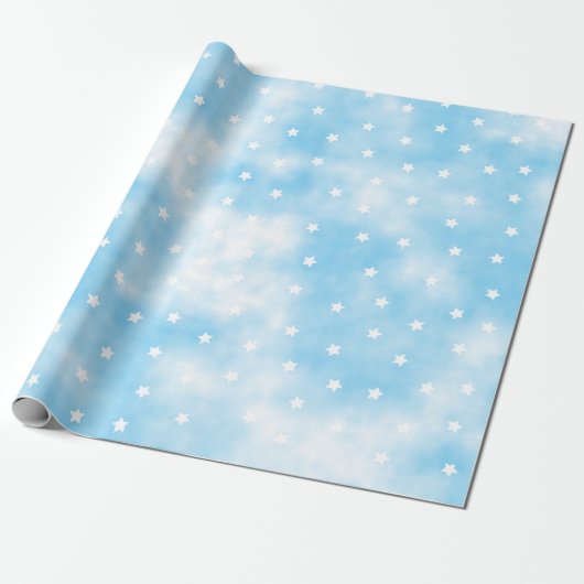 Eenvoudige aangepaste sterren Sky Waterverf Cadeaupapier (Uitgerold)