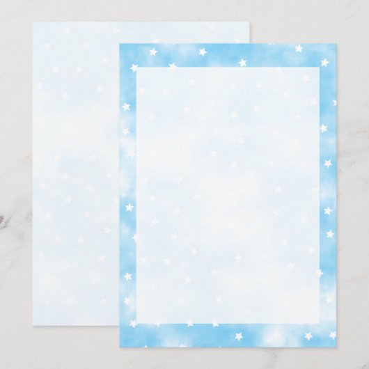 Eenvoudige aangepaste sterren Sky Waterverf Rand v Kaart (Voorkant / Achterkant)