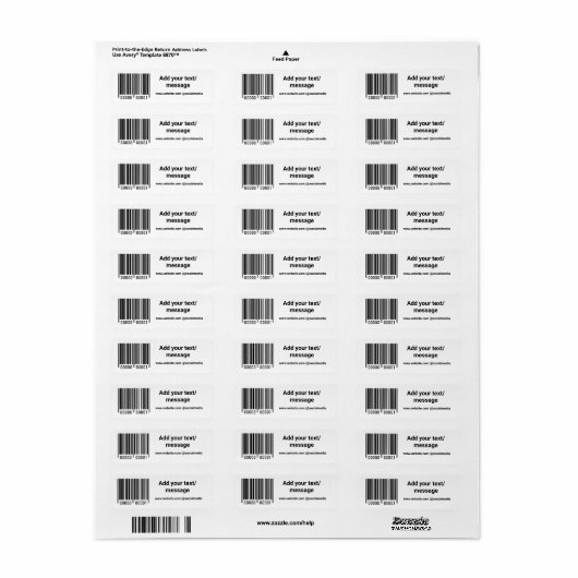 eenvoudige aangepaste streepjescode toevoegen jouw etiket (Full Sheet)