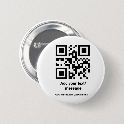 eenvoudige aangepaste streepjescode toevoegen jouw ronde button 5,7 cm (Voorkant /achterkant)