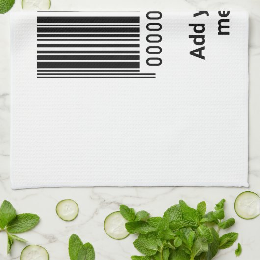 eenvoudige aangepaste streepjescode toevoegen jouw theedoek (Gevouwen)