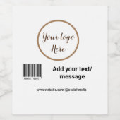 eenvoudige aangepaste streepjescode toevoegen jouw wijn etiket (Enkel label)