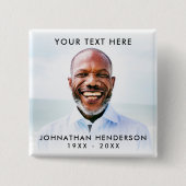 Eenvoudige aangepaste tekst begrafenis/herdenkings vierkante button 5,1 cm (Voorkant)