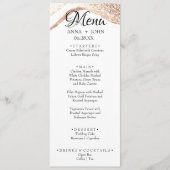 Eenvoudige aangepaste tekst Gold Glitter Weddenren Menu (Voorkant)