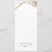 Eenvoudige aangepaste tekst Gold Glitter Weddenren Menu (Achterkant)