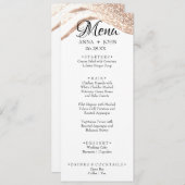 Eenvoudige aangepaste tekst Gold Glitter Weddenren Menu (Voorkant / Achterkant)