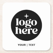 Eenvoudige Aangepaste Tekst & Logo Kartonnen Onderzetters (Voorkant)