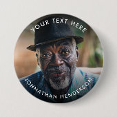 Eenvoudige aangepaste tekst rouw-/herdenkingsfoto ronde button 7,6 cm (Voorkant)
