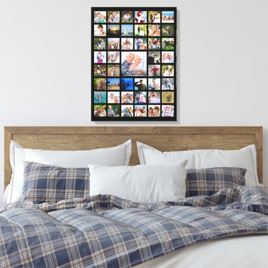 Eenvoudige aangepaste tekst voor 45-fotocollage Sj Canvas Afdruk (Insitu (Slaapkamer))