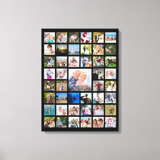 Eenvoudige aangepaste tekst voor 45-fotocollage Sj Canvas Afdruk (Voorkant)