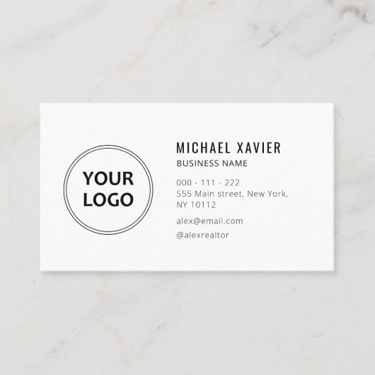 Eenvoudige aangepaste tekstlogo visitekaartje (Voorkant)