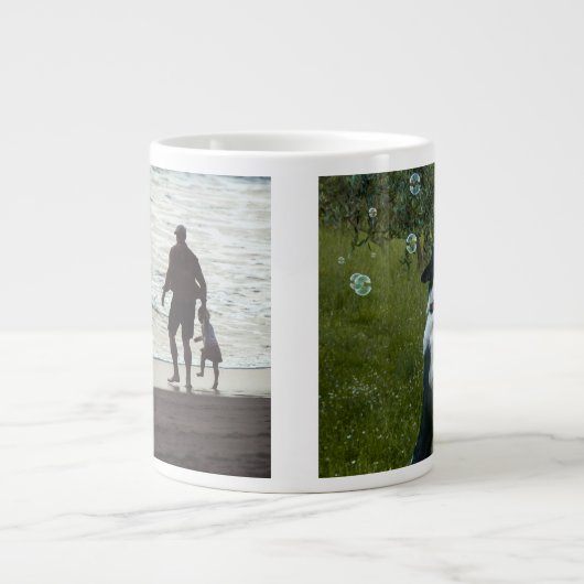Eenvoudige aangepaste twee foto grote koffiekop (Voorkant)