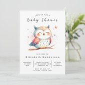 Eenvoudige aangepaste uil Baby shower Kaart (Staand voorkant)