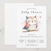 Eenvoudige aangepaste uil Baby shower Kaart (Voorkant / Achterkant)