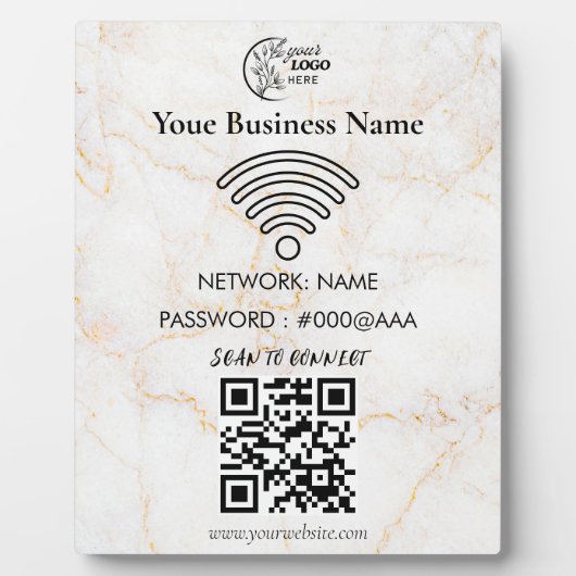 Eenvoudige Aangepaste Wifi Netwerk QR-code Wachtwo Fotoplaat (Voorkant)