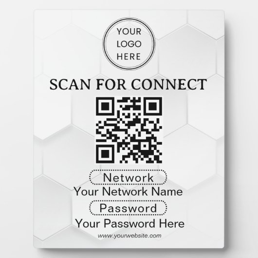 Eenvoudige Aangepaste Wifi Netwerk QR-code Wachtwo Fotoplaat (Voorkant)