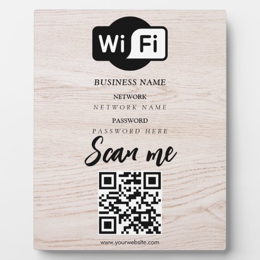 Eenvoudige Aangepaste Wifi Netwerk QR-code Wachtwo Fotoplaat (Voorkant)