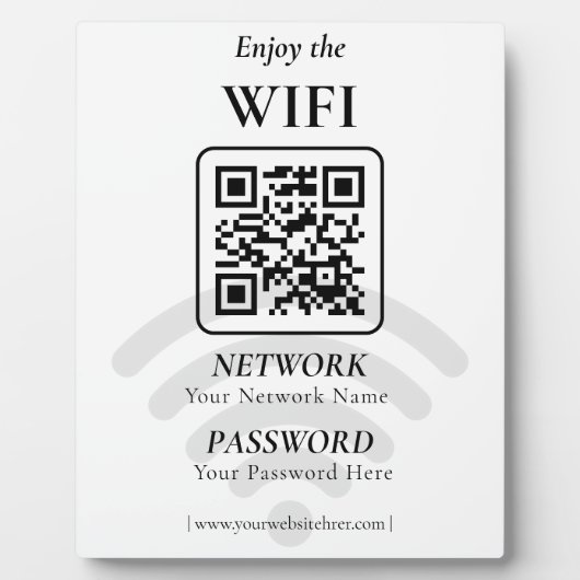 Eenvoudige Aangepaste Wifi Netwerk QR-code Wachtwo Fotoplaat (Voorkant)