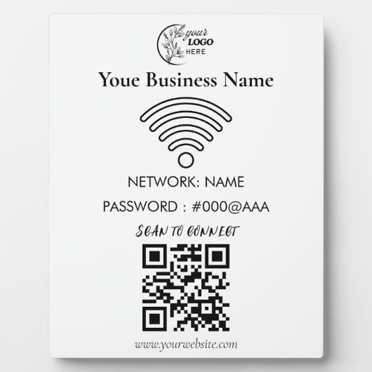 Eenvoudige Aangepaste Wifi Netwerk QR-code Wachtwo Fotoplaat (Voorkant)