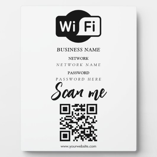 Eenvoudige Aangepaste Wifi Netwerk QR-code Wachtwo Fotoplaat (Voorkant)
