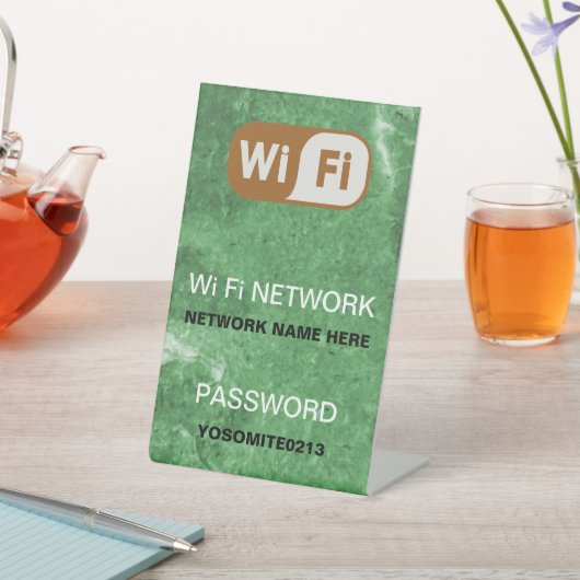 Eenvoudige Aangepaste WiFi Netwerk Wachtwoord Groe Reclamebord Met Voetstuk (Insitu)